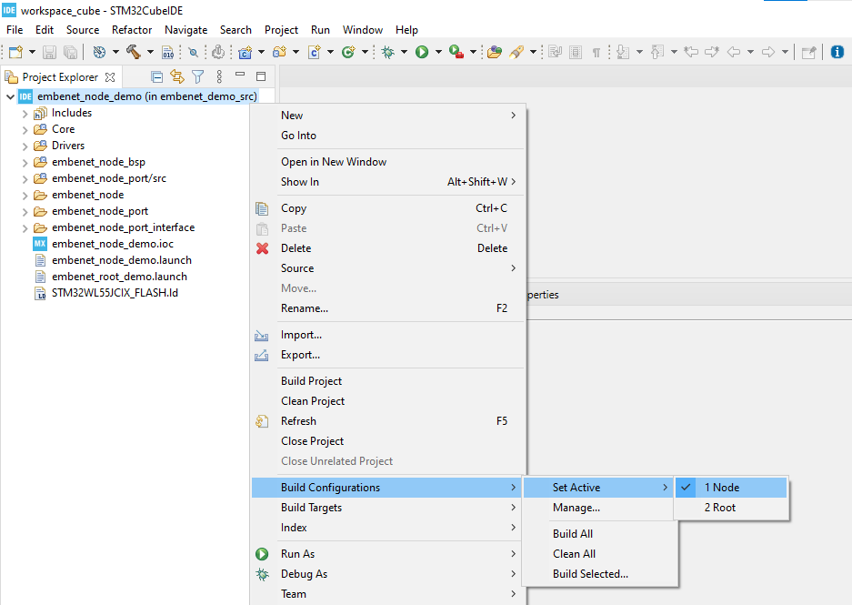 STM32CubeIDE: build configurations